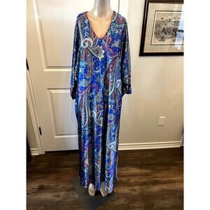 Vintage Apostrophe blue paisley muumuu